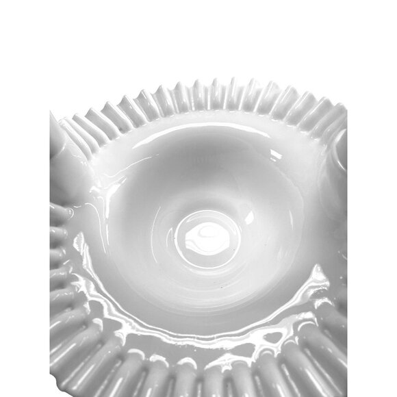 Fenton Hobnail Milk Glass Basket With Ruffled Edge - Picture 7 of 11